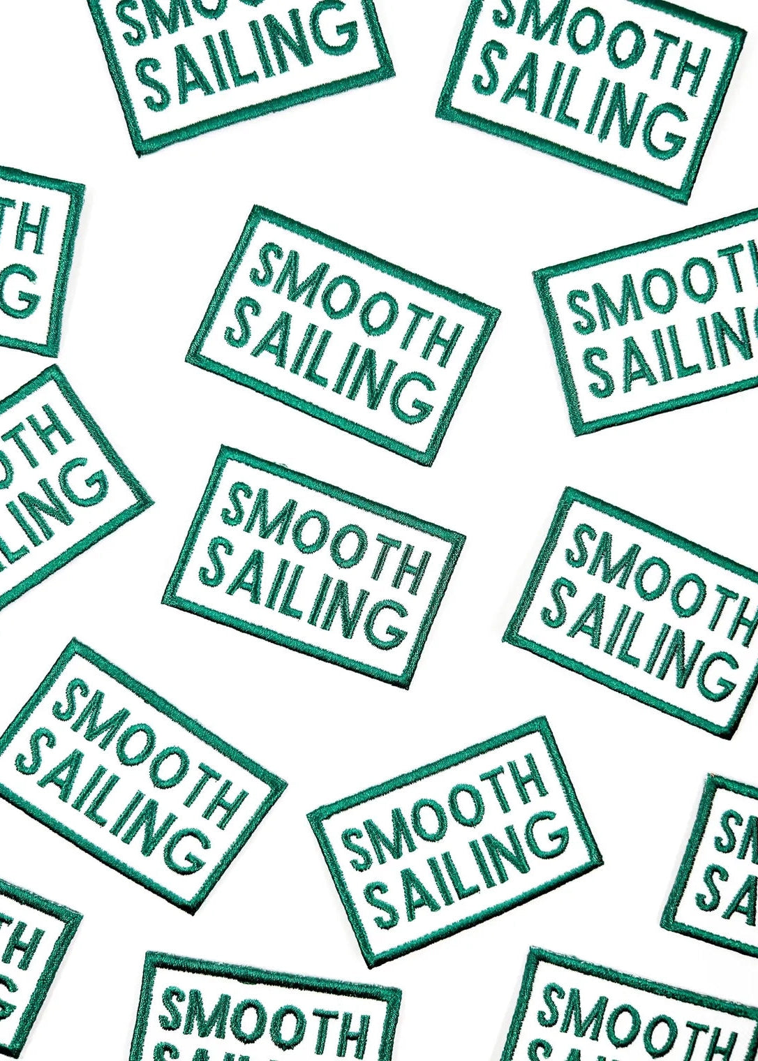 Field Trip Threads Green Smooth Sailing Embroidered Iron-On Patch Nautical