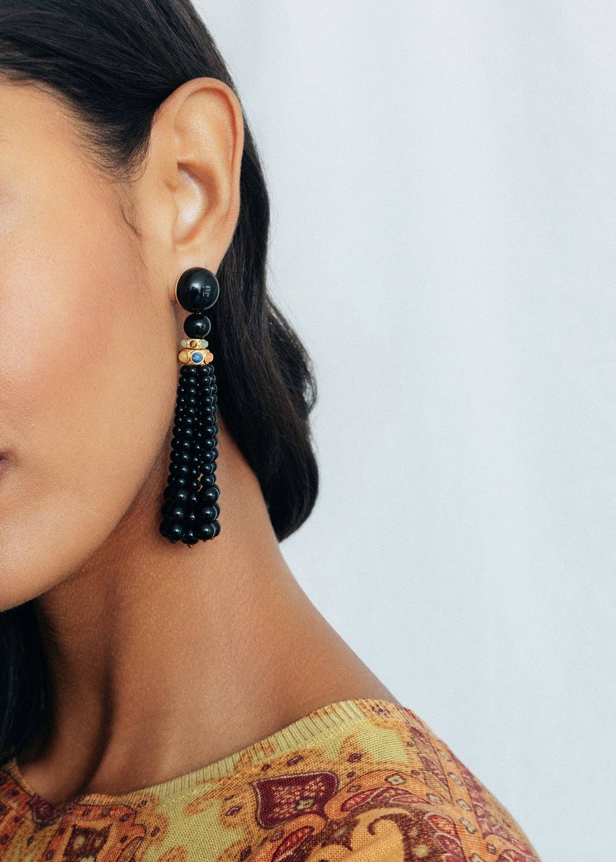 Loren Hope Greer Tassel Earrings | Jet