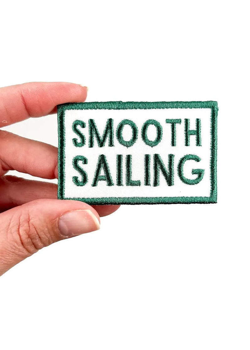 Field Trip Threads Green Smooth Sailing Embroidered Iron-On Patch Nautical