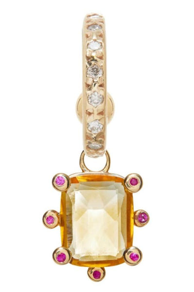 Genie Charm With Citrine & Rubies