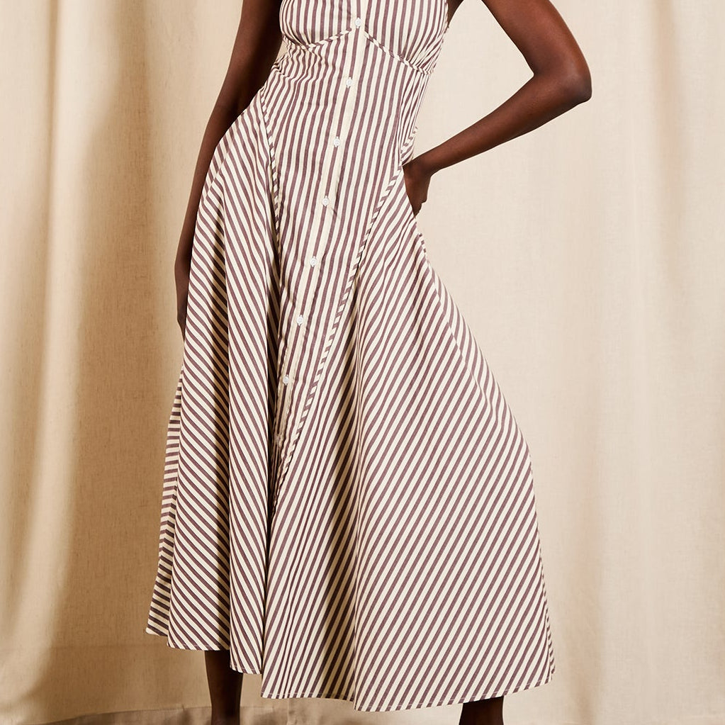 Saylor Magdela Dress | Brown / Créme