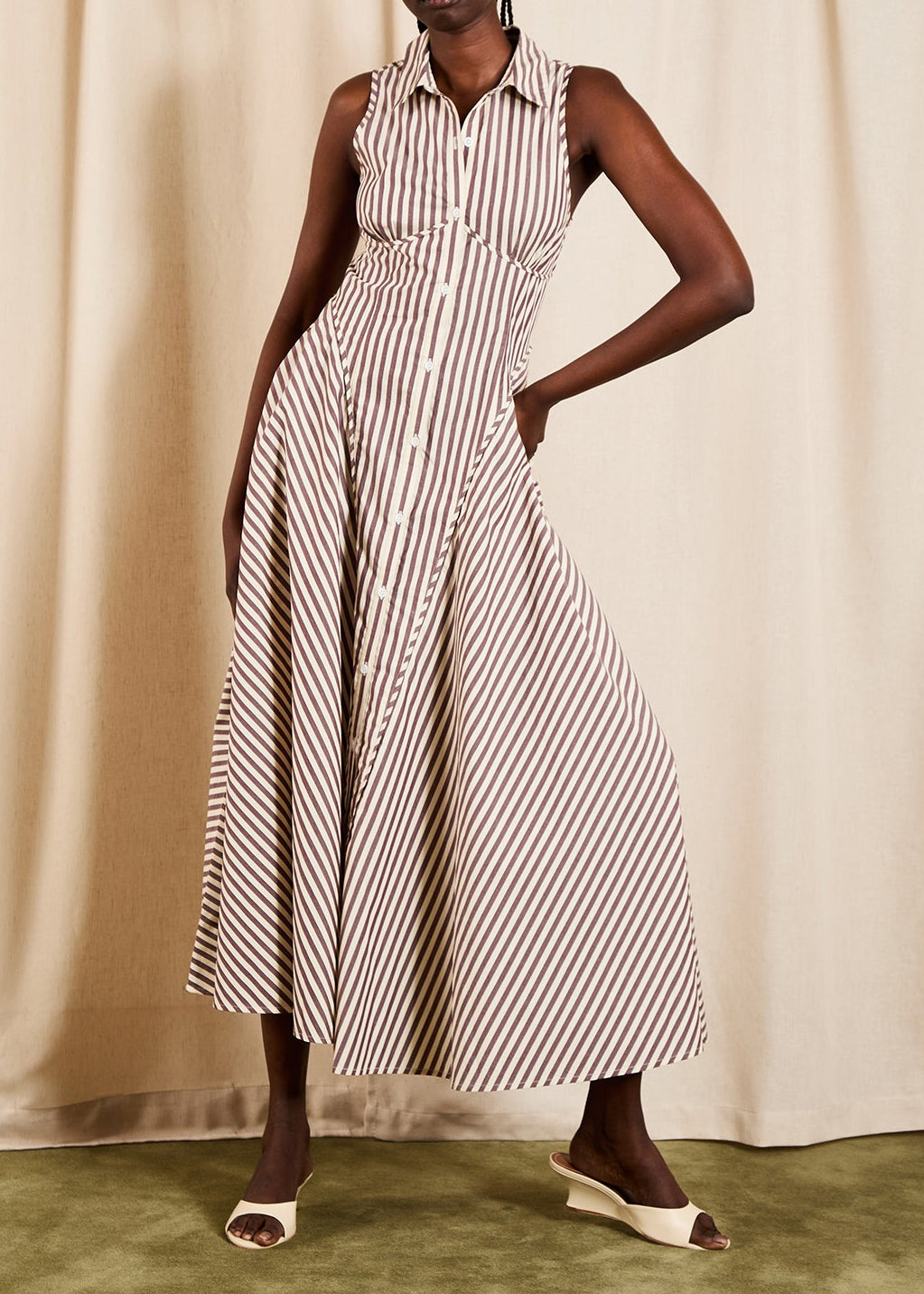 Saylor Magdela Dress | Brown / Créme