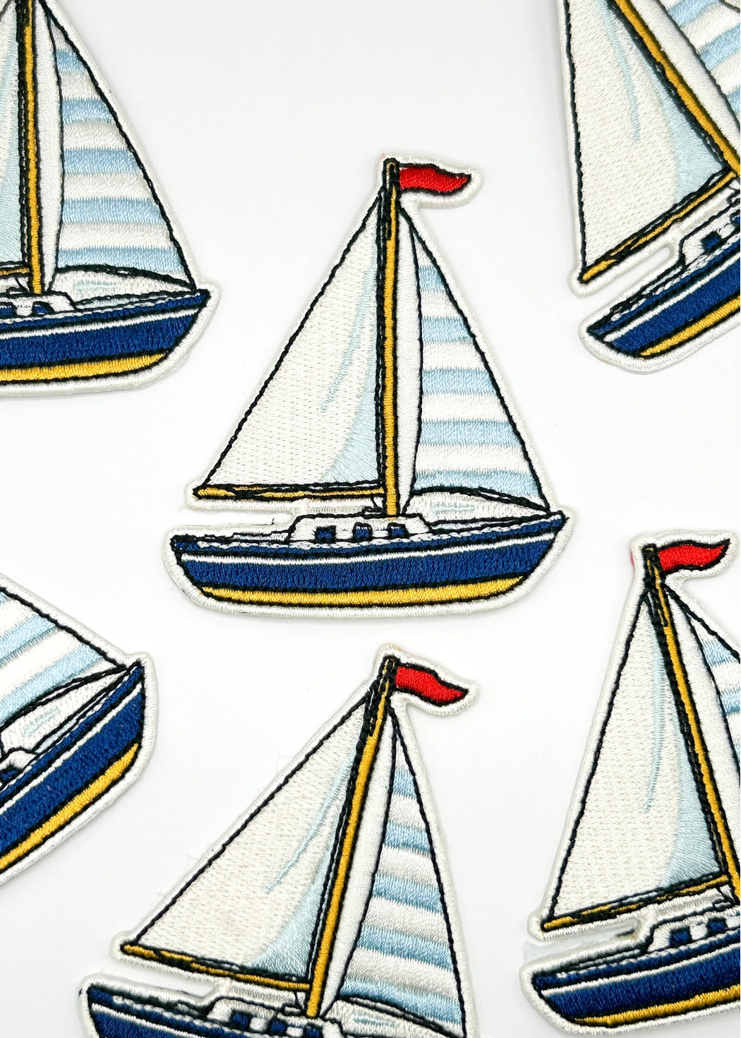 Field Trip Threads Sailboat Embroidered Nautical Boat Patch