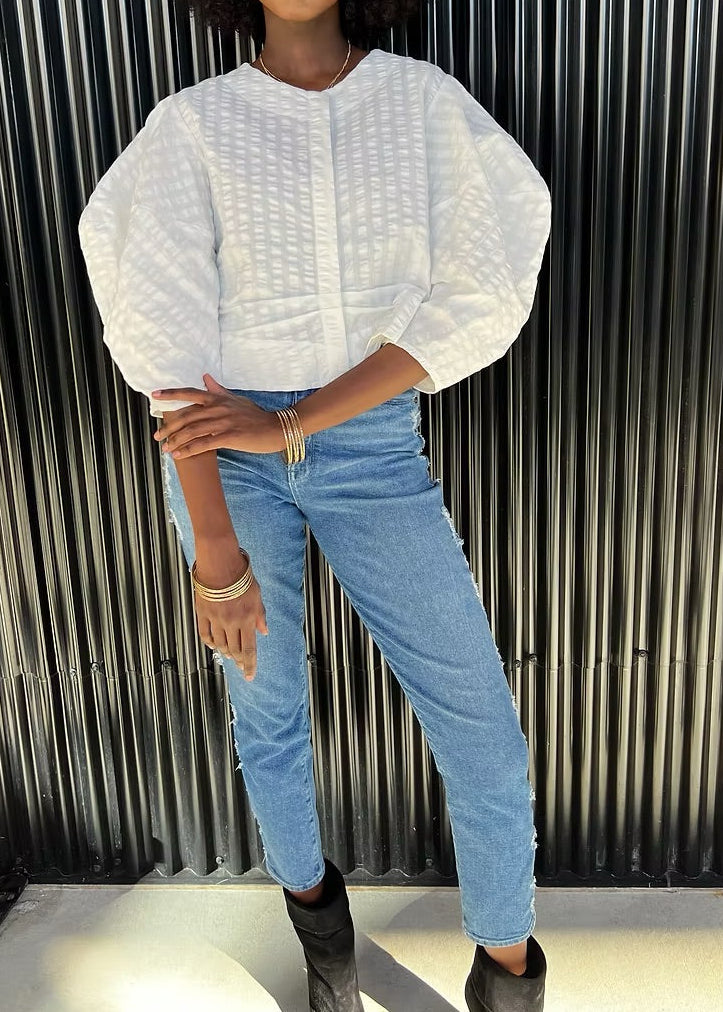 Rai.ment Morant 2 Top | White Seersucker