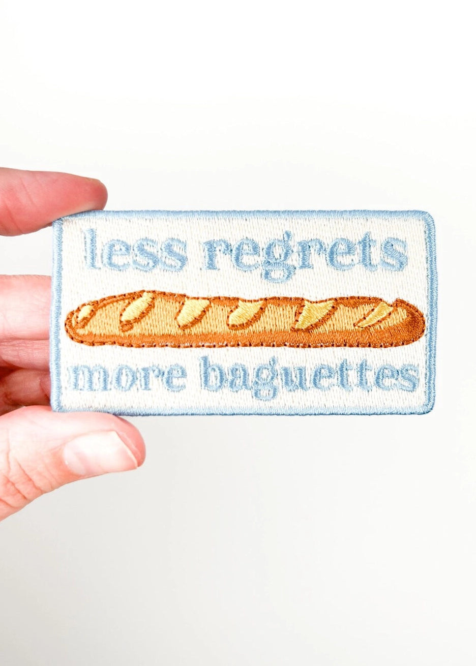 Field Trip Threads Less Regrets More Baguettes Embroidered Iron-On Patch