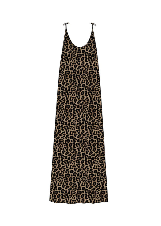 Anine Bing Flora Dress | Black And Brown Leopard
