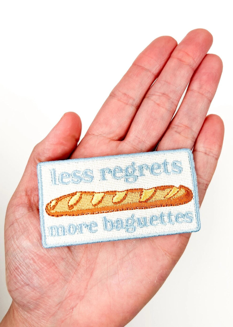 Field Trip Threads Less Regrets More Baguettes Embroidered Iron-On Patch