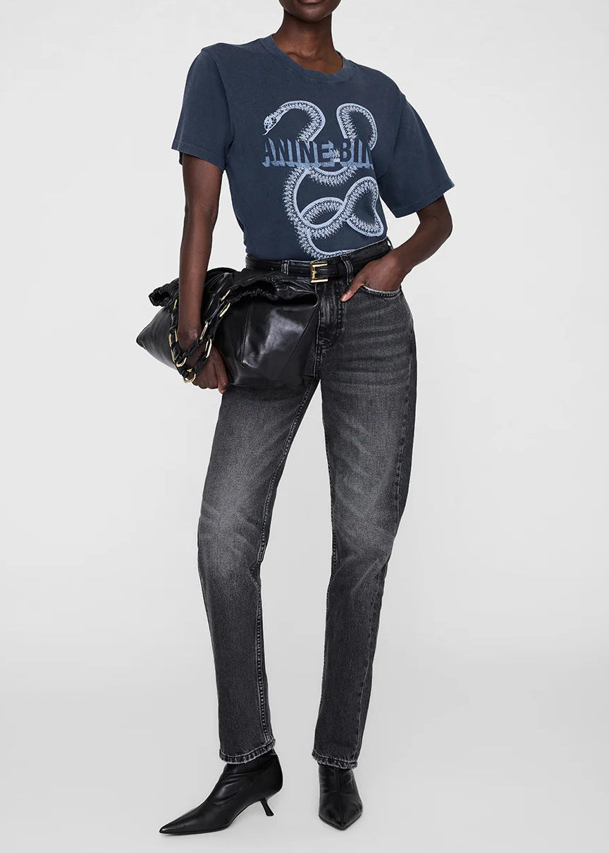 Anine Bing Lili Tee Snake | Washed Black