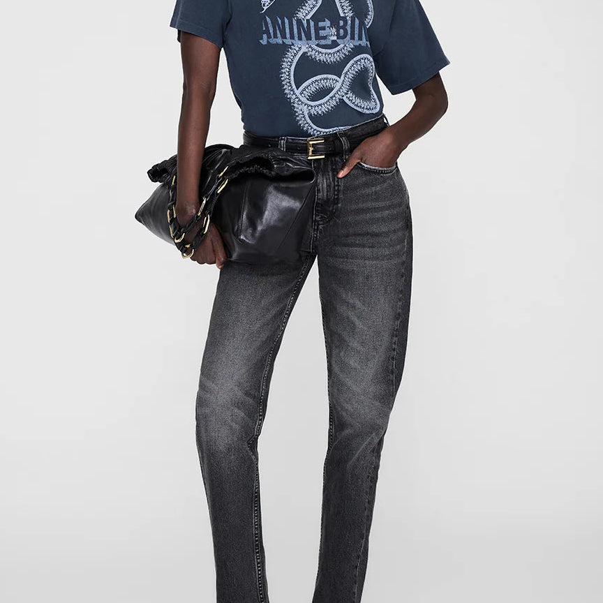 Anine Bing Lili Tee Snake | Washed Black