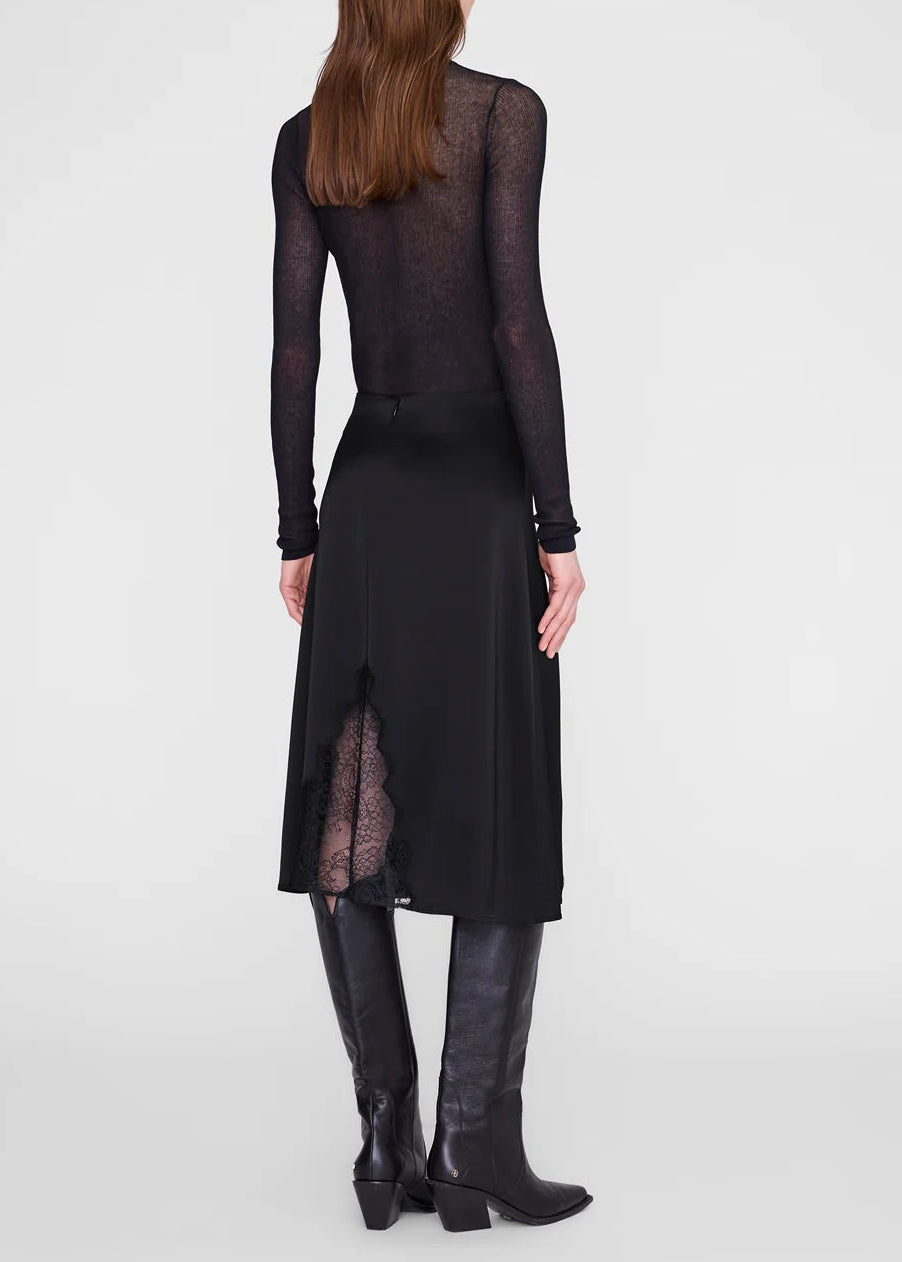 Anine Bing Malou Skirt | Black And Black Lace