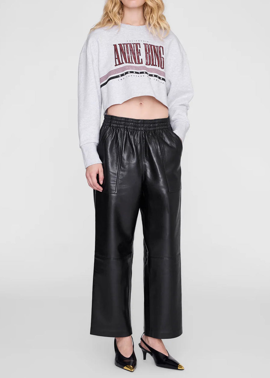 Anine Bing Sporty Cropped Sweatshirt | Heather Grey