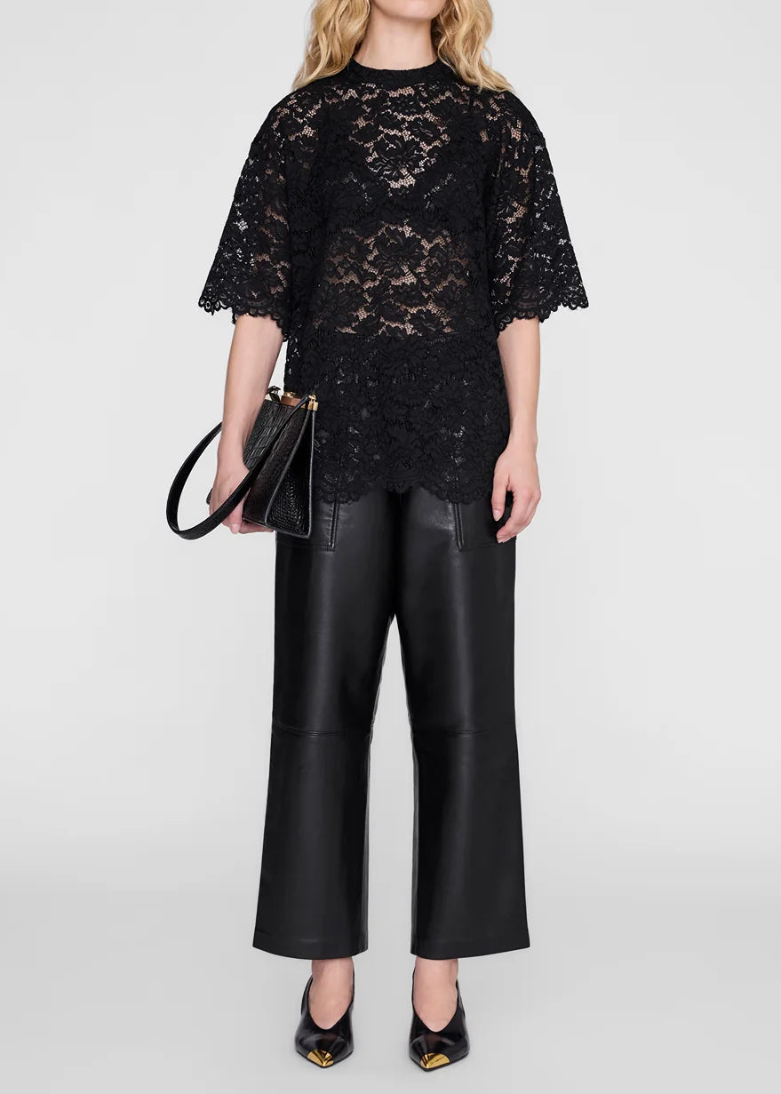 Anine Bing Zeina Top | Black Lace