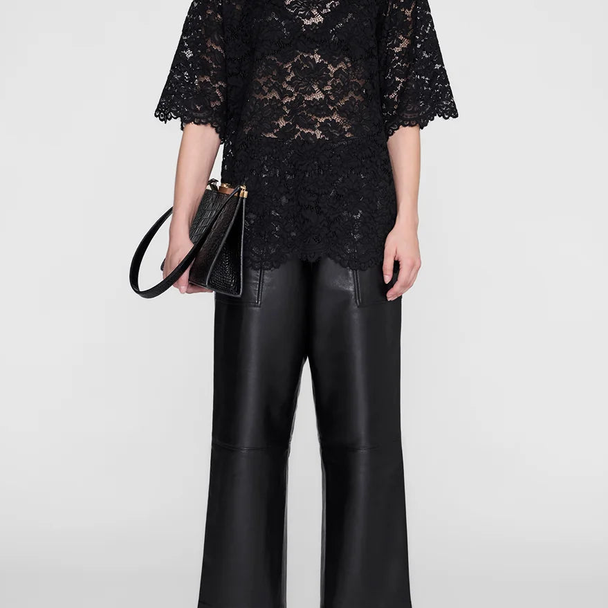 Anine Bing Zeina Top | Black Lace