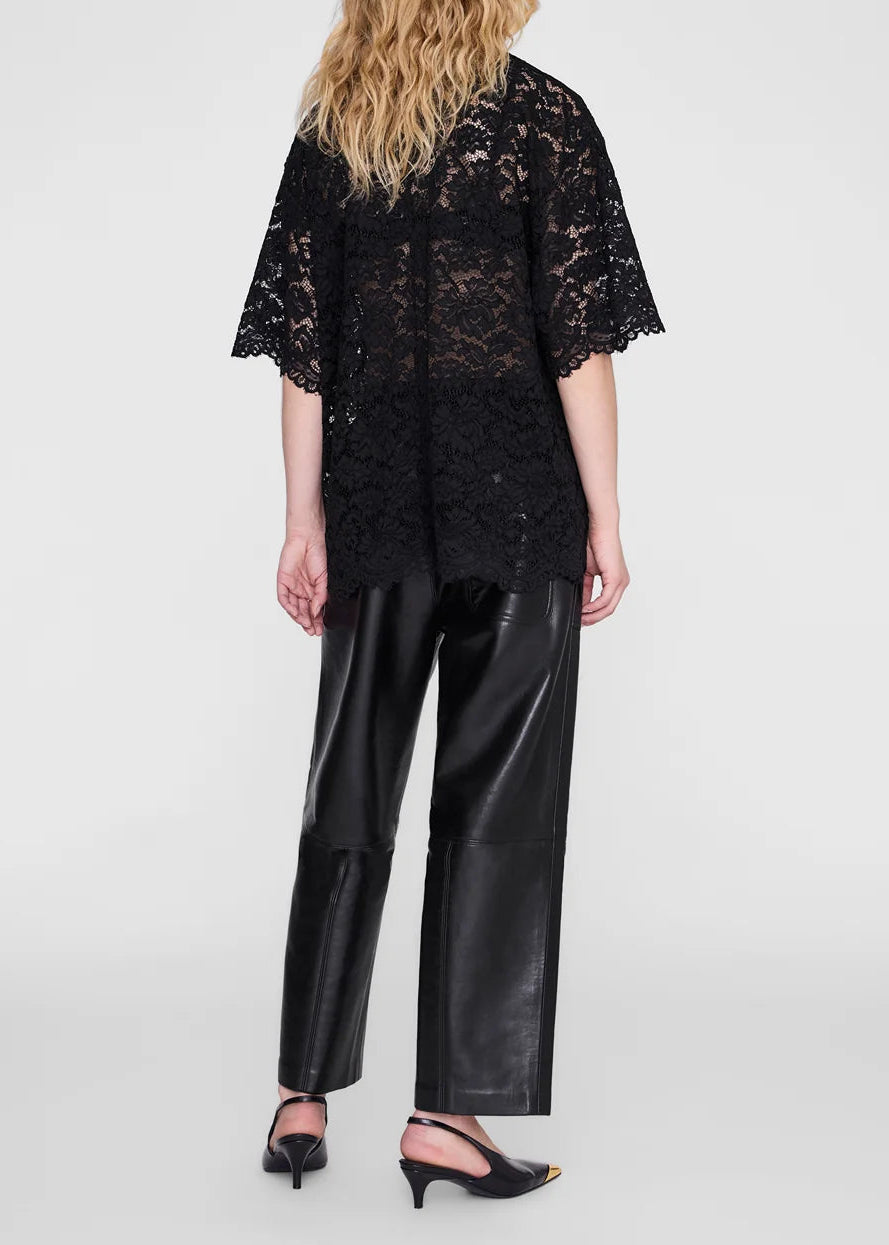 Anine Bing Zeina Top | Black Lace