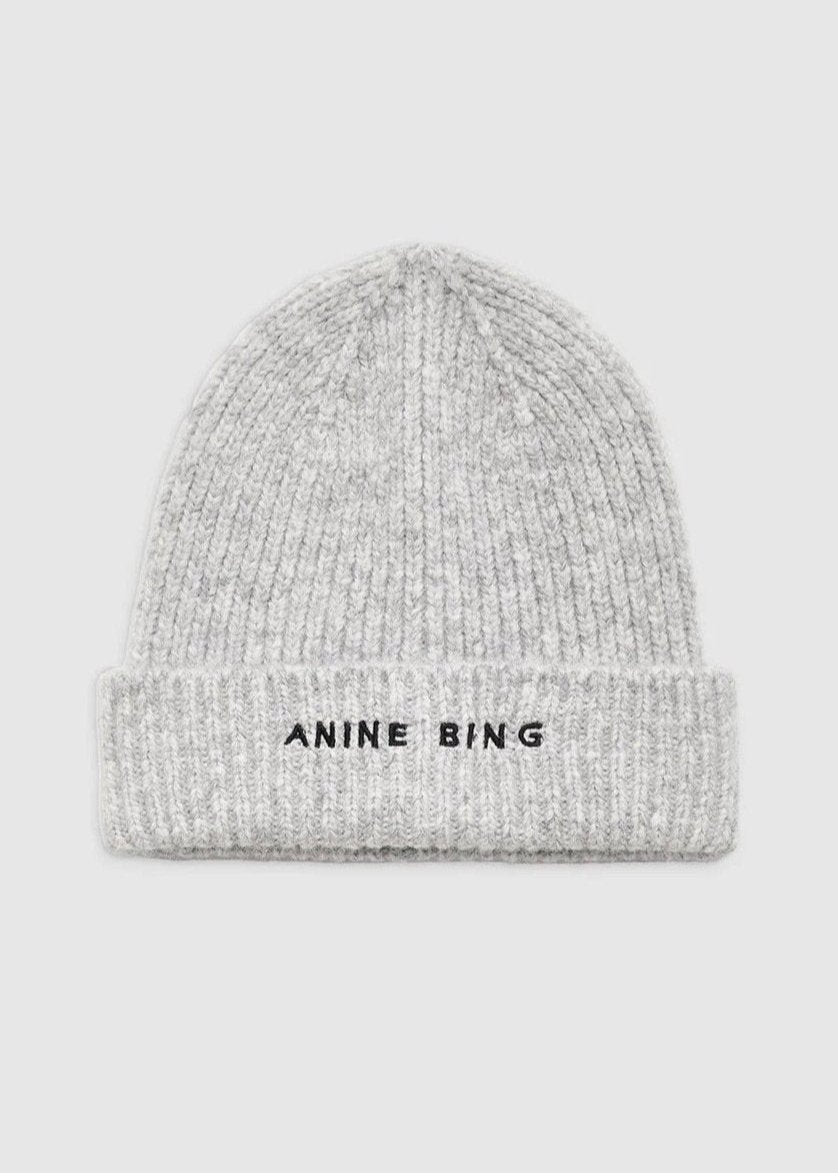 Anine Bing Elia Beanie Light Heather Grey