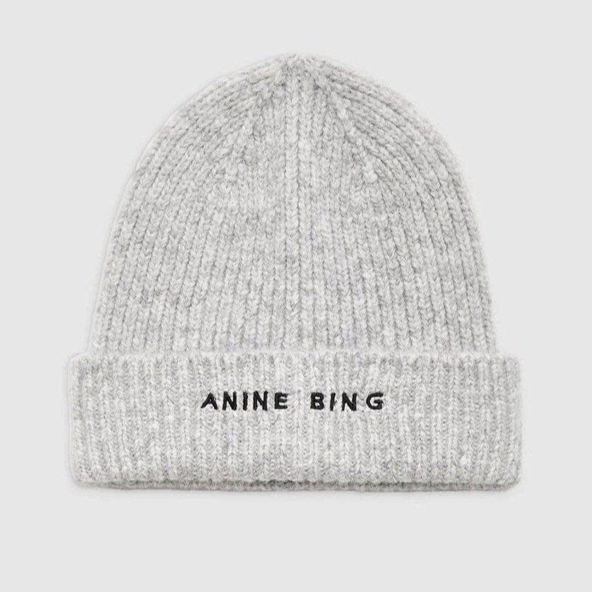 Anine Bing Elia Beanie Light Heather Grey