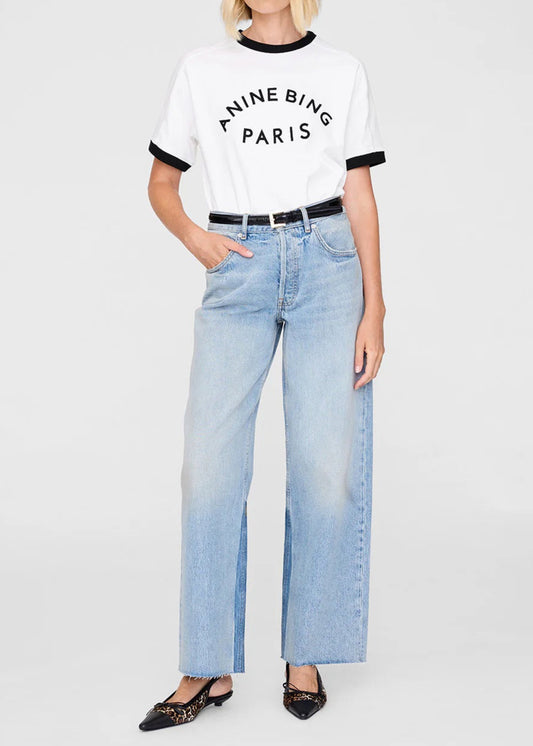 Anine Bing Jaylin Tee Paris | Ivory