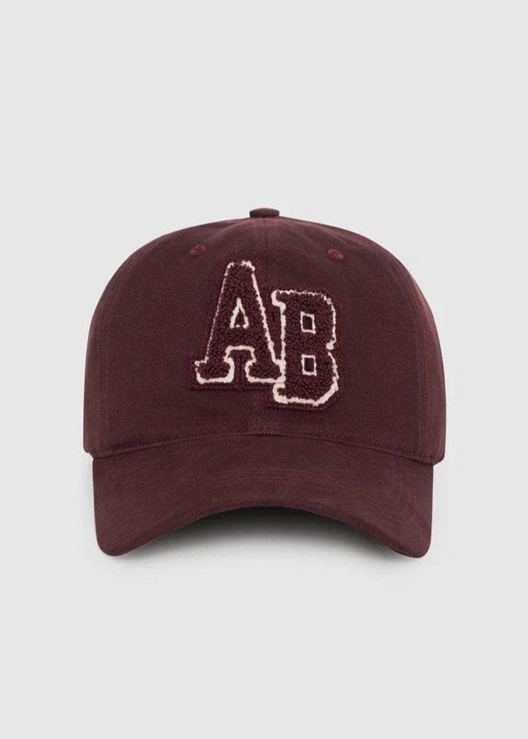 Anine Bing Jeremy Baseball Cap Letterman Dark Burgundy