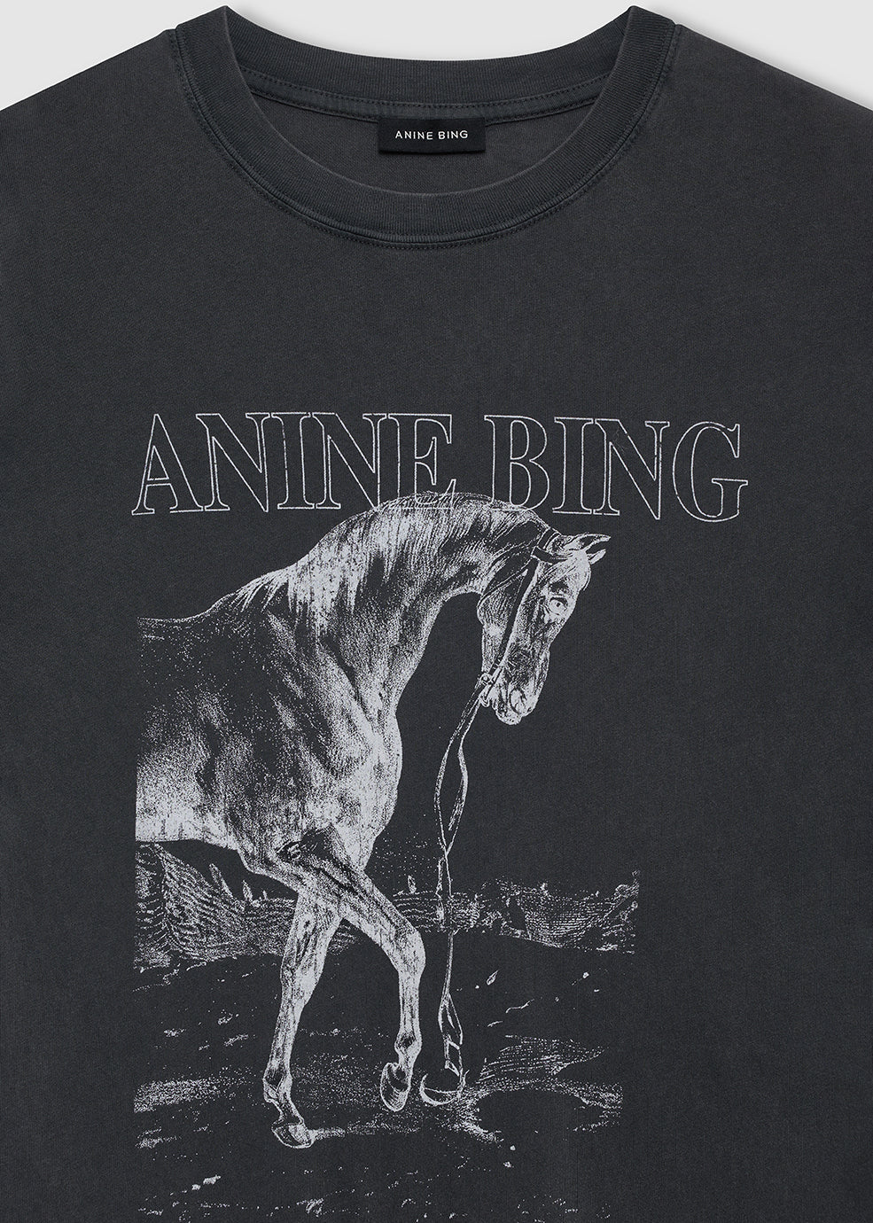 Anine Bing Lili Tee Horse | Washed Black