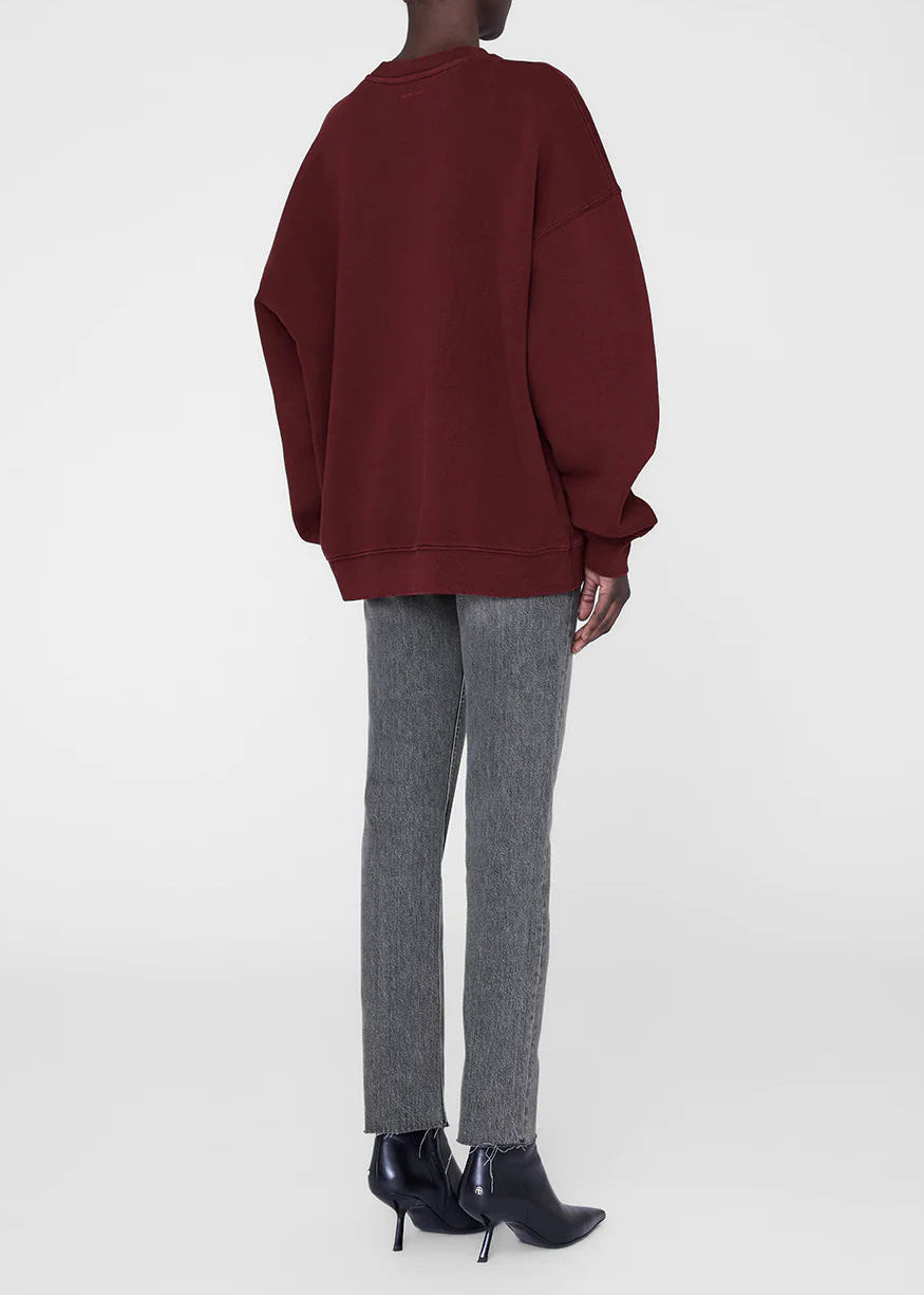 Anine Bing Miles Sweatshirt Chenille Signature | Cabernet