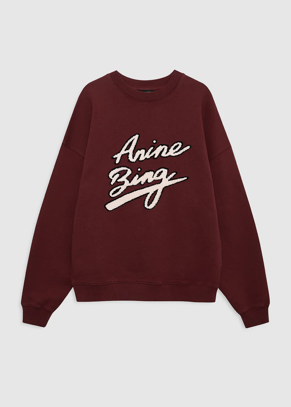 Anine Bing Miles Sweatshirt Chenille Signature | Cabernet