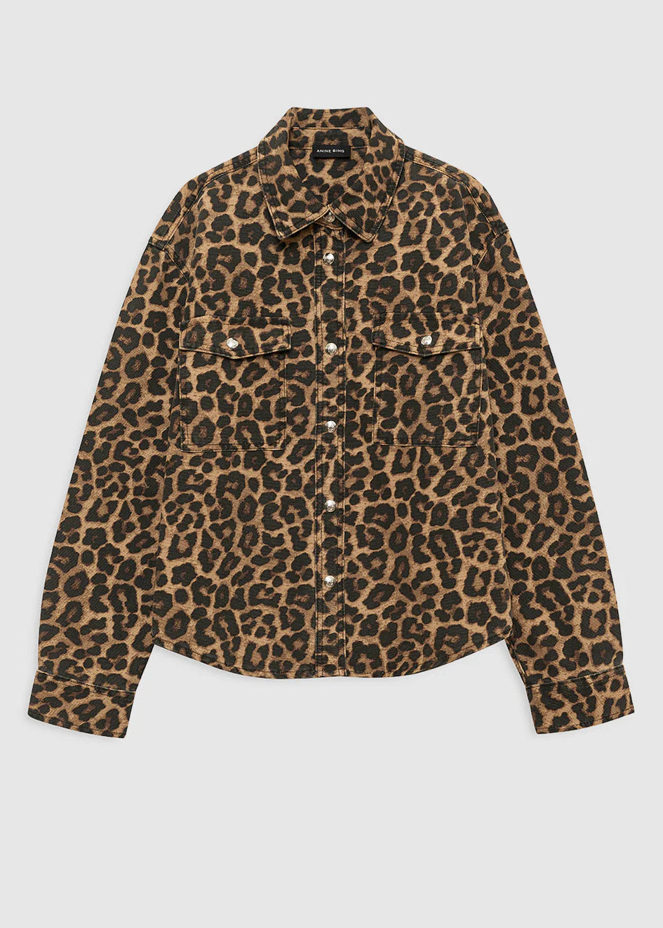Anine Bing Paxton Shirt | Black And Brown Leopard