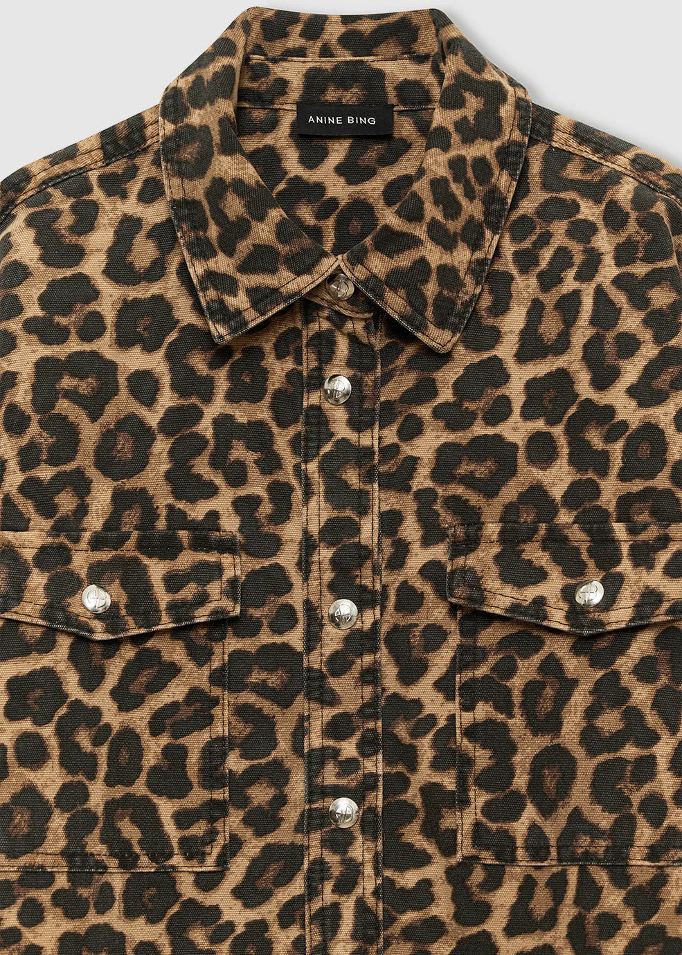 Anine Bing Paxton Shirt | Black And Brown Leopard