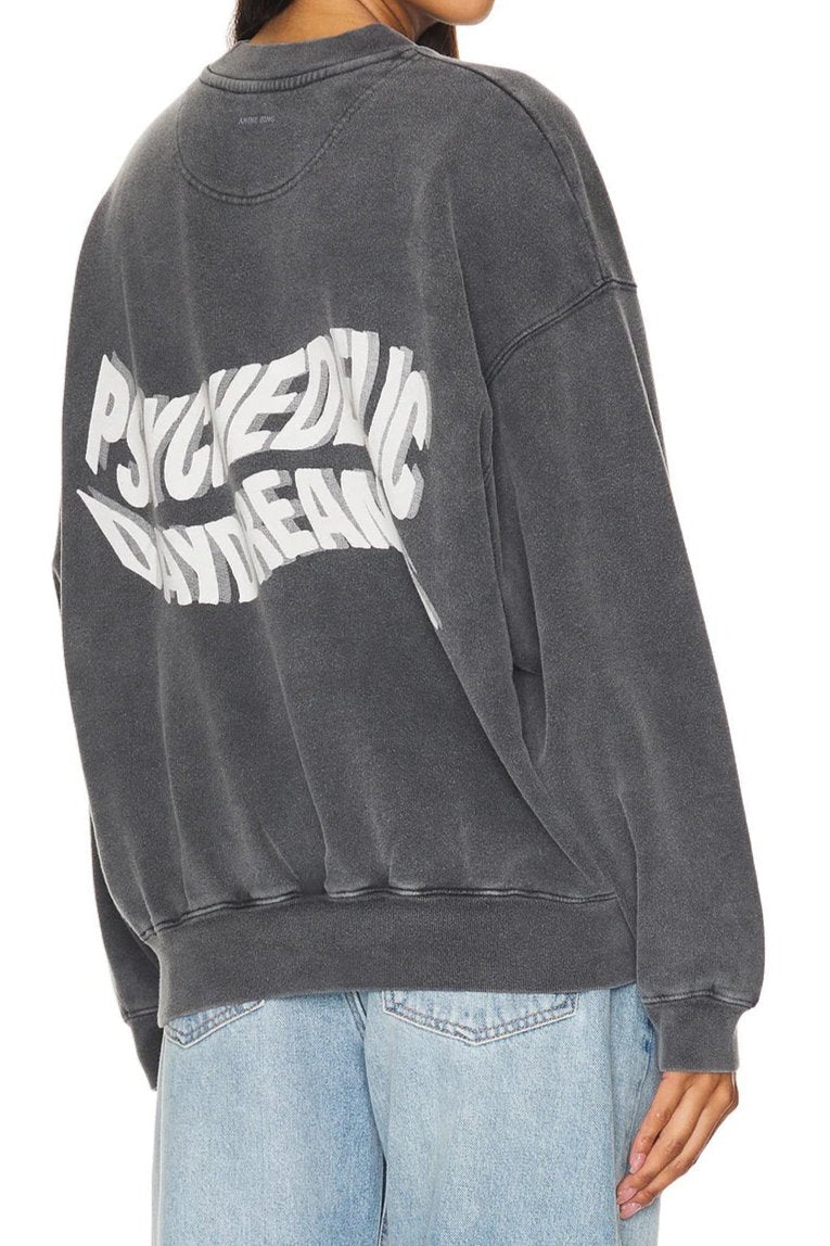 Anine Bing Jaci Sweatshirt Daydreams Washed Black
