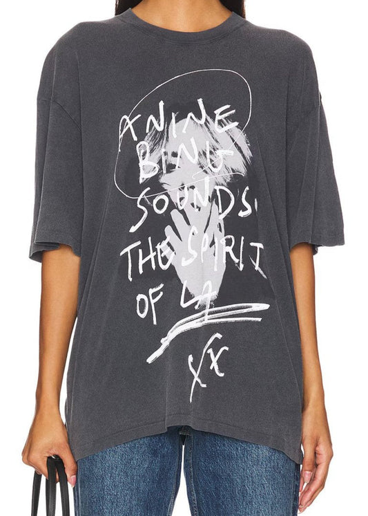 Anine Bing Kent Tee Spirit Washed Black
