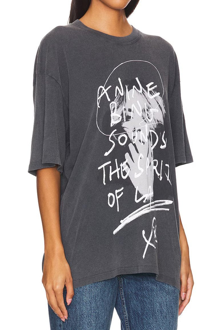 Anine Bing Kent Tee Spirit Washed Black