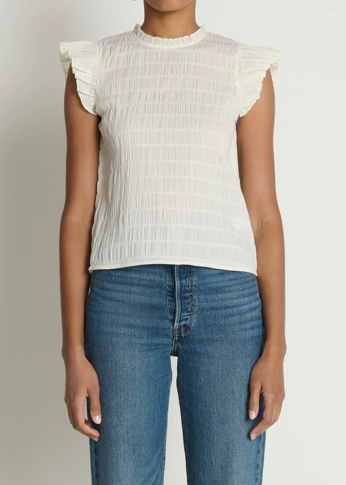 Nation LTD Ashley Ruffle Tank | Porcelain