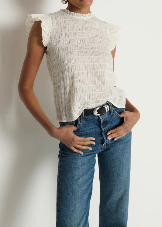 Nation LTD Ashley Ruffle Tank | Porcelain