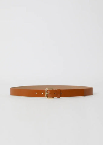 Lennox Mod Leather Belt Cuoio Gold