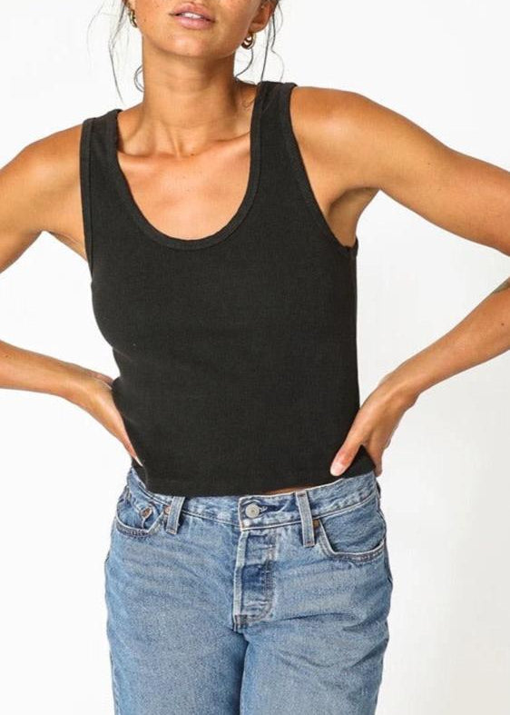 Perfect White Tee Blondie Tank Top | True Black