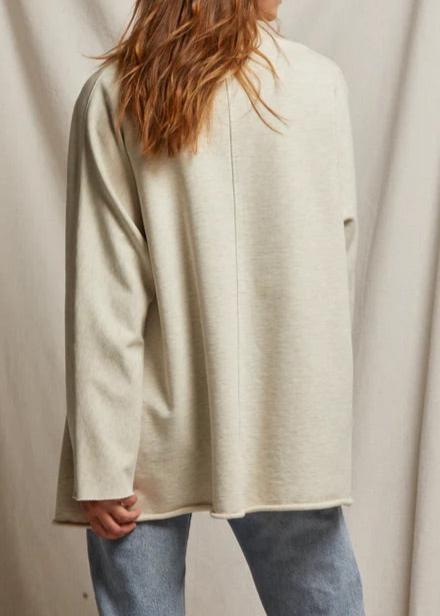 Perfect White Tee Celeste French Terry Cardigan Oatmeal