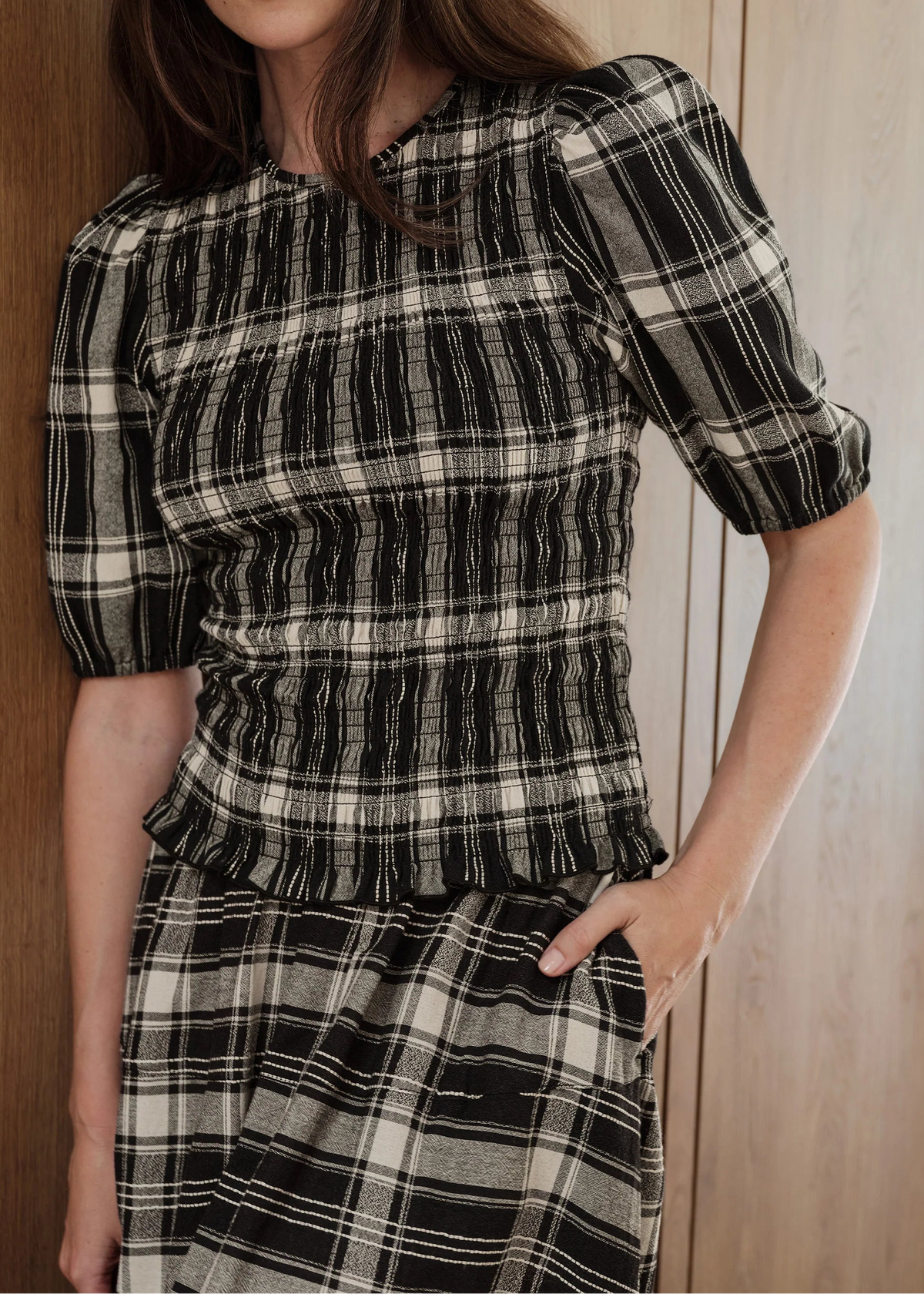 Nation LTD Cheryl Top | Plaid Rigato