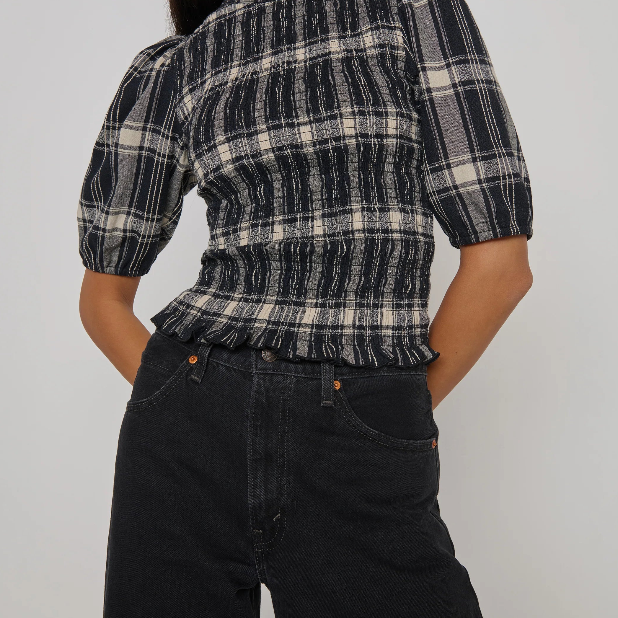 Nation LTD Cheryl Top | Plaid Rigato