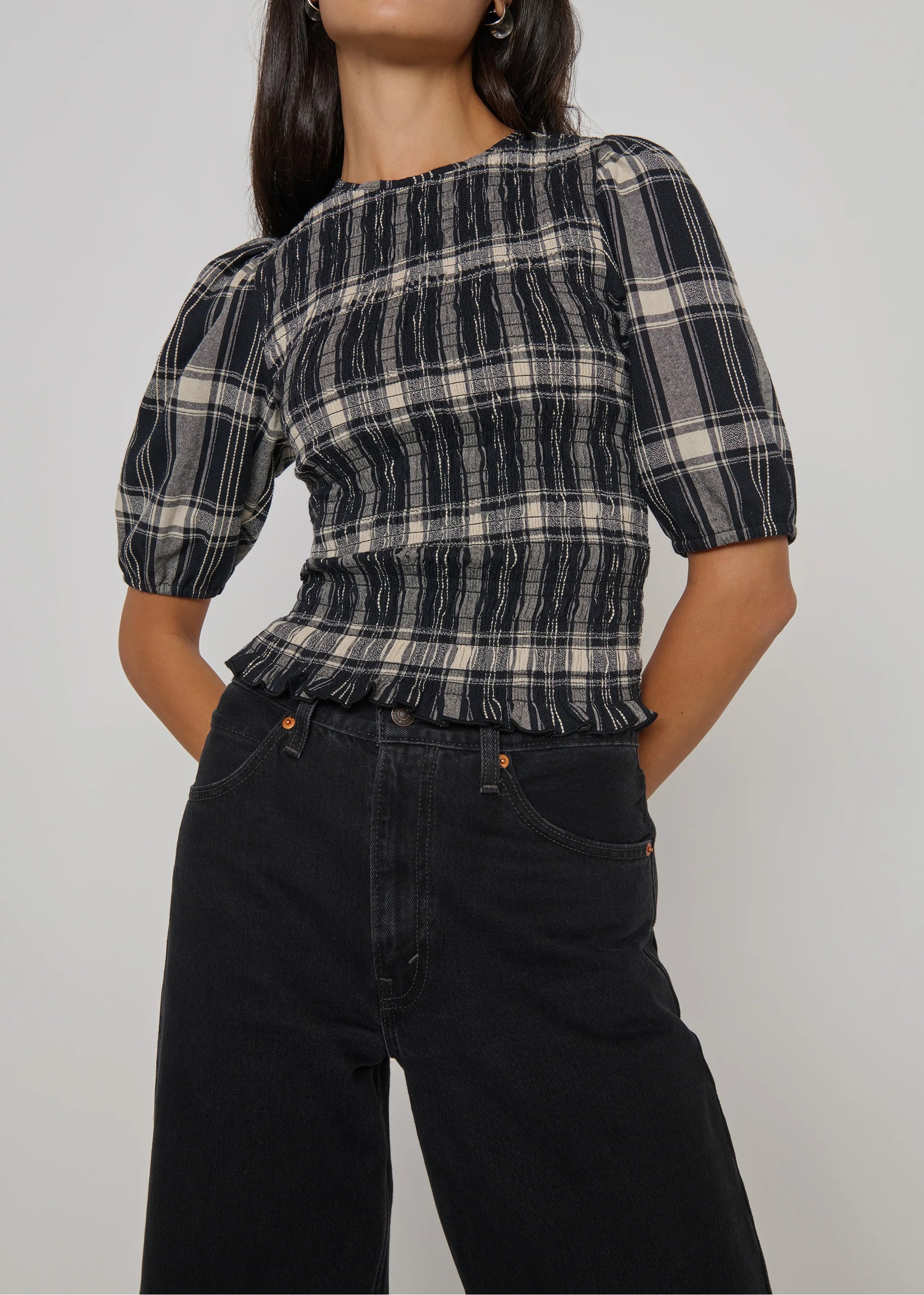 Nation LTD Cheryl Top | Plaid Rigato