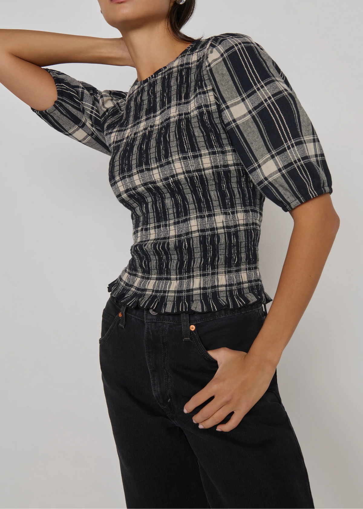 Nation LTD Cheryl Top | Plaid Rigato