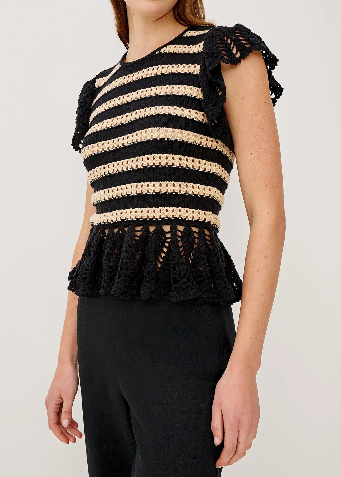 Rails Coen Top | Black Oat Stripe