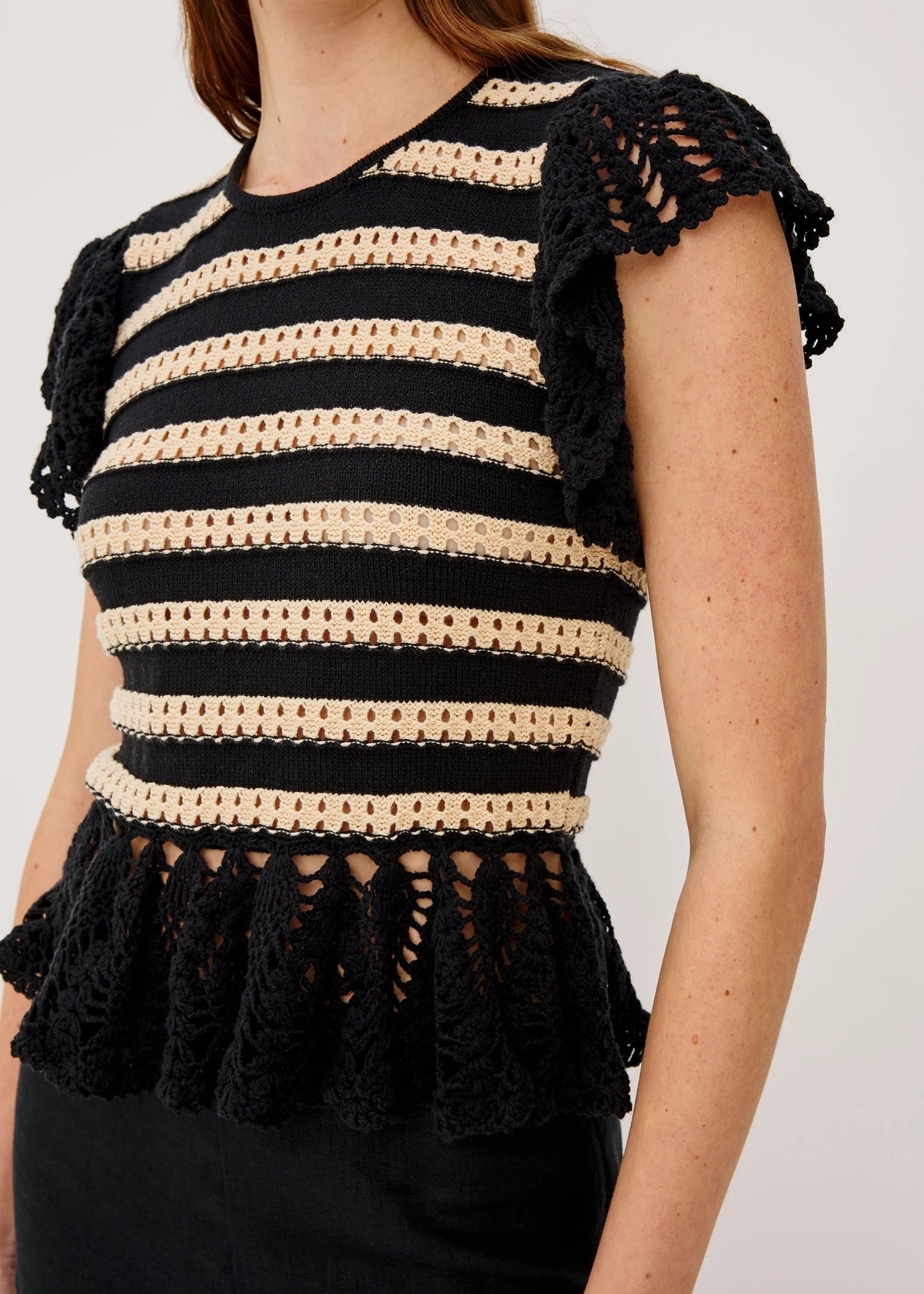 Rails Coen Top | Black Oat Stripe