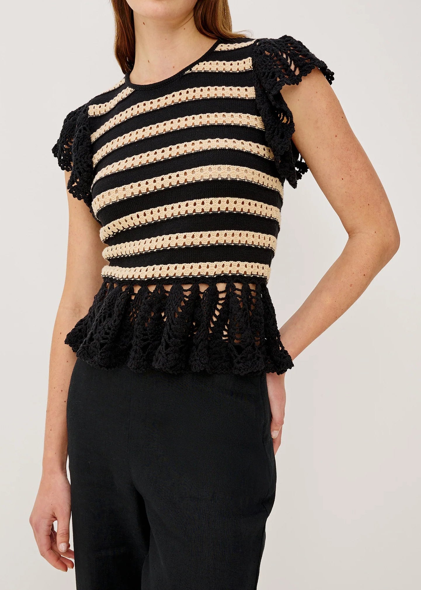 Rails Coen Top | Black Oat Stripe