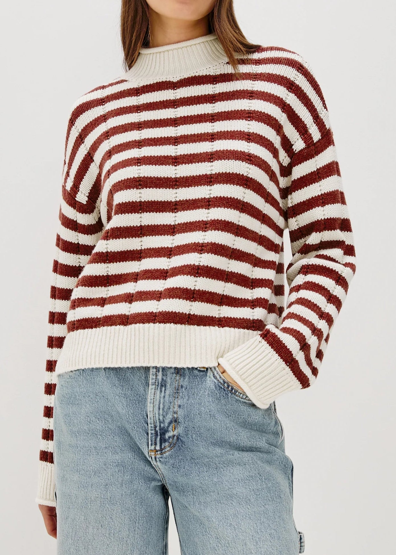 Rails Corrine Sweater | Ivory Russet Stripe
