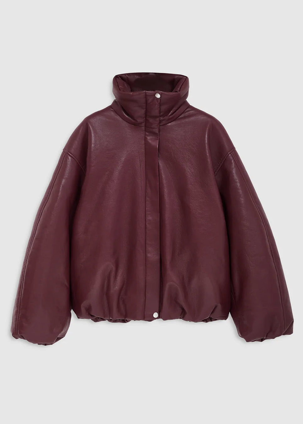 Anine Bing Cyrus Jacket | Burgundy Recycled Leather
