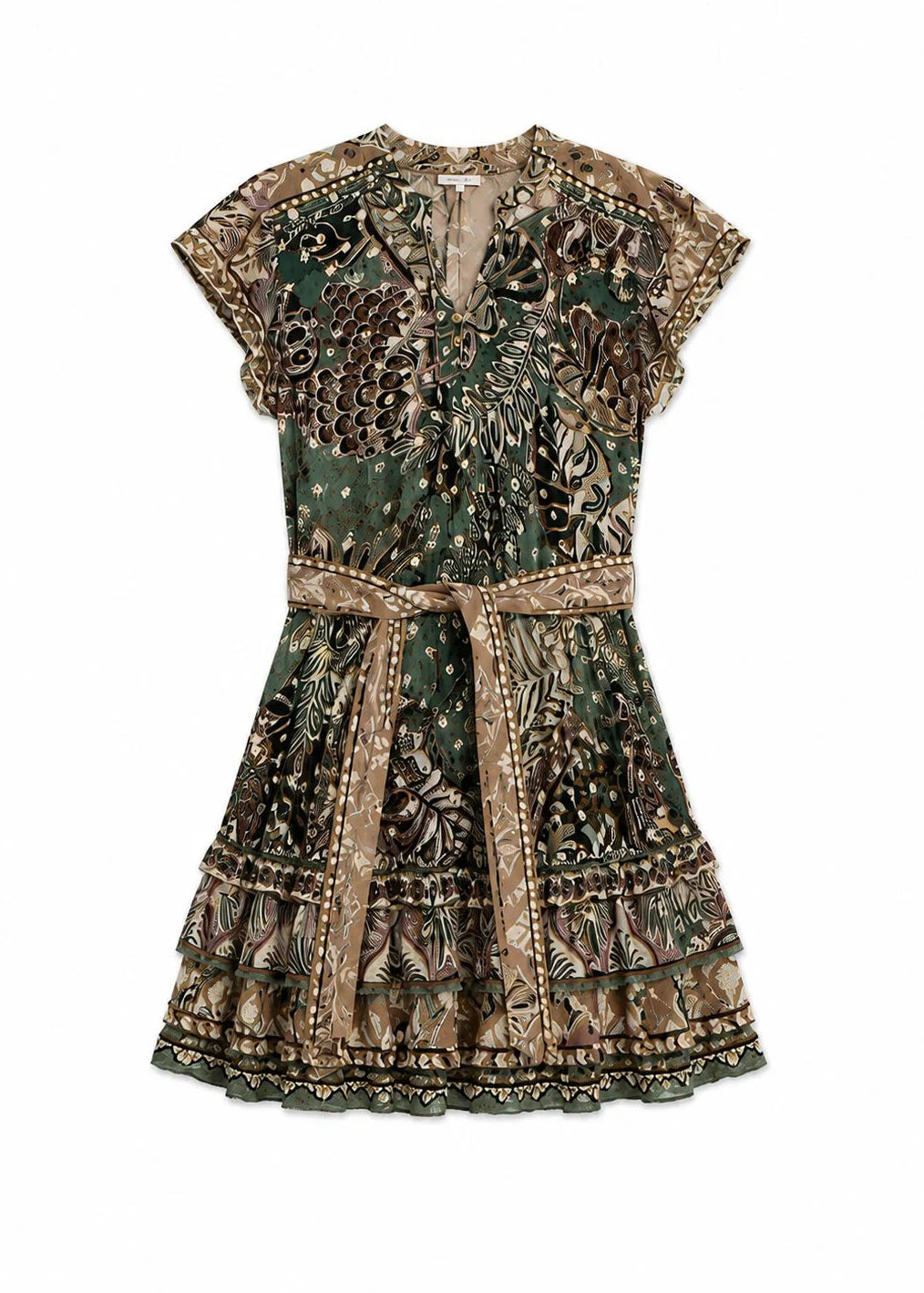 FARM Rio Dotted Foliage Soft Sage Green Mini Dress