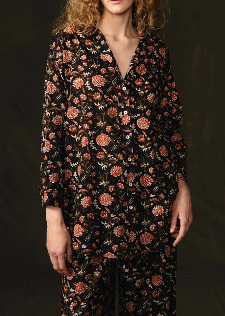 Chan Luu Chrysanthemum Printed Set Ink