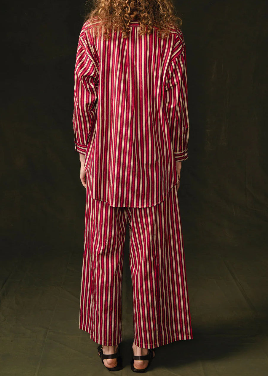 Chan Luu Pinstripe Printed Set | Red Stripe