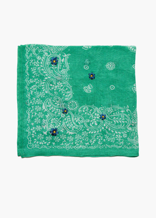 Chan Luu Daisy Embroidered Bandana | Jade Green