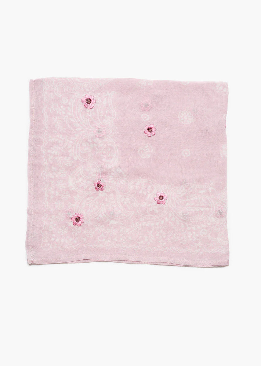 Chan Luu Daisy Embroidered Bandana | Pink