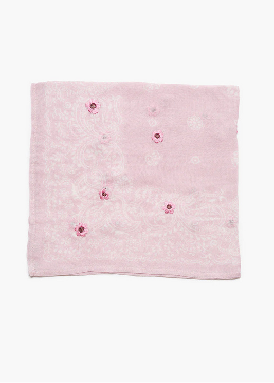 Chan Luu Daisy Embroidered Bandana | Pink